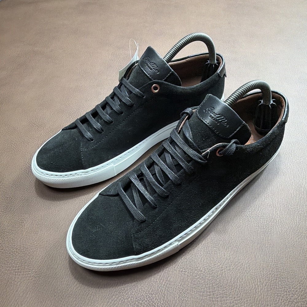 Good Man Brand Black Suede Sneakers Mens 9 Made In Italy Nubuck Classic $328 New